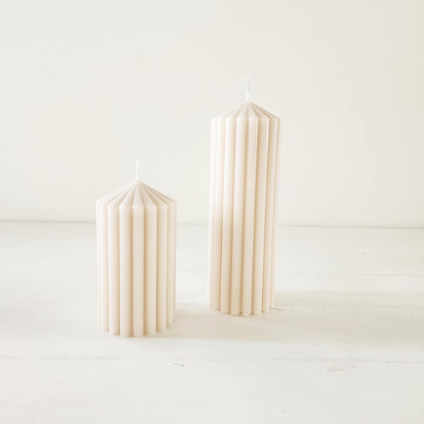 Ribbed Candle - Ivory 